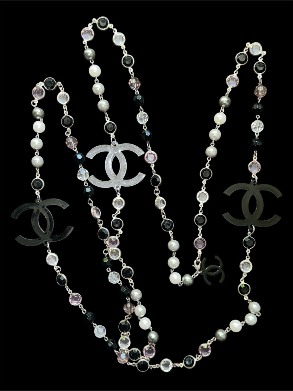 Vintage Opera Length Necklace with Charms